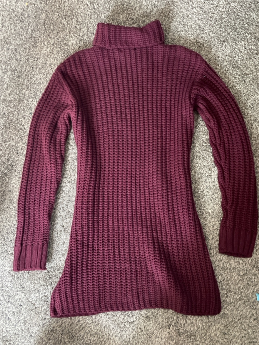 525 America | Oversized Shaker Knit Sweater Dress - Malbec Burgundy NEW w Tags - Picture 4 of 5